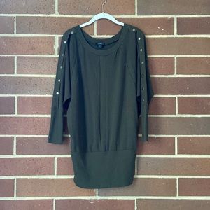 Olive green sweater // dress